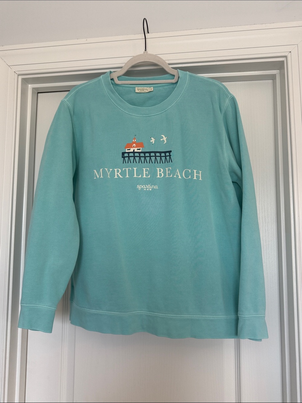 Spartina 449 Seafoam Myrtle Beach Graphic Crewneck Sweatshirt Size M Pullover